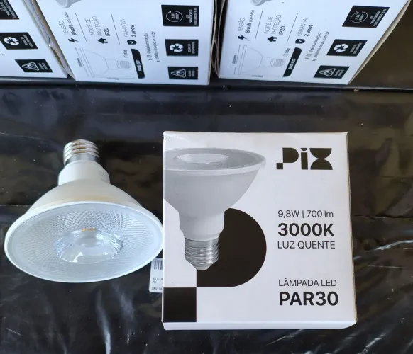 Kit 5 Lâmpadas Led PAR 30 9,8W 3000K luz quente