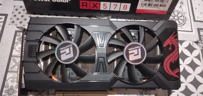 Placa de vídeo AMD Radeon RX 570 4GB Power color Red Dragon OC
