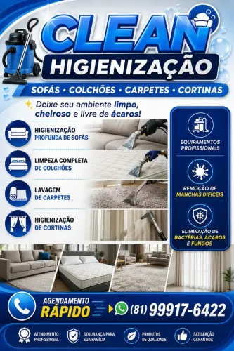 Higienização em Sofá,Cama, carpete,curtina