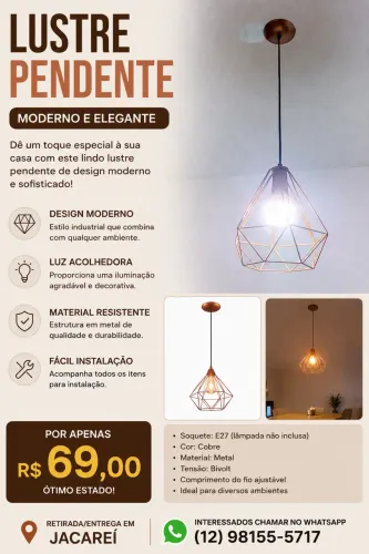 Lustre moderno pendente