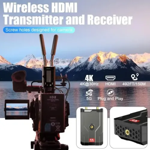Transmissor e receptor hdmi sem fio 4k, kit extensor hdmi de 150m, 5g, áudio e vídeo, dslr