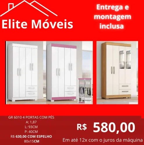COM A MONTAGEM E A ENTREGA GUARDA ROUPA NOVO NA CAIXA COM GARANTIA DE FABRICA.