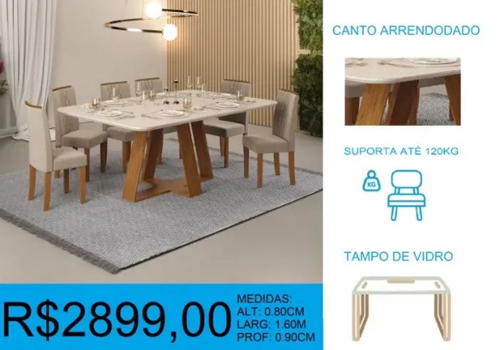 Conjunto mesa com cadeiras - Mega novidade