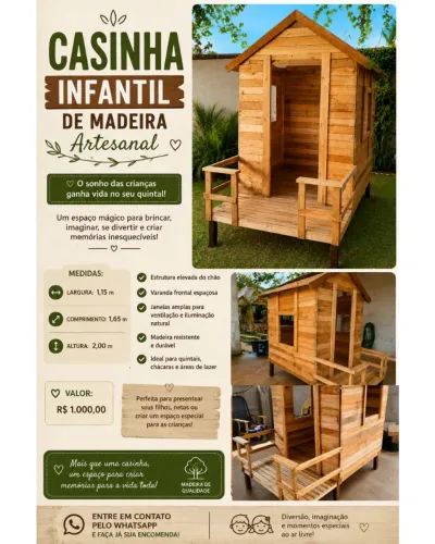 Casinha de madeira infantil
