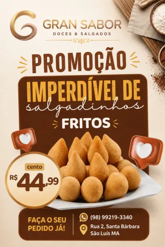 SUPER PROMOÇÃO DE SALGADOS FRITOS 