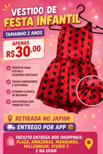 Vestido de festa infantil