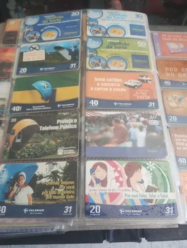 Cartões telefônicos lote com 340 unidades