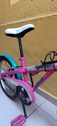 Bicicleta aro 20 rosa e azul estilo retrô (a negociar)