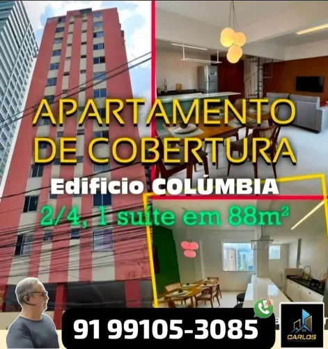 Apartamento mobiliado para venda com 88 m² com 2/4, sendo 1 suíte em Nazaré - Belém - PA