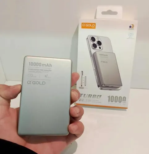 Bateria portátil indução A'Gold 10000Mah