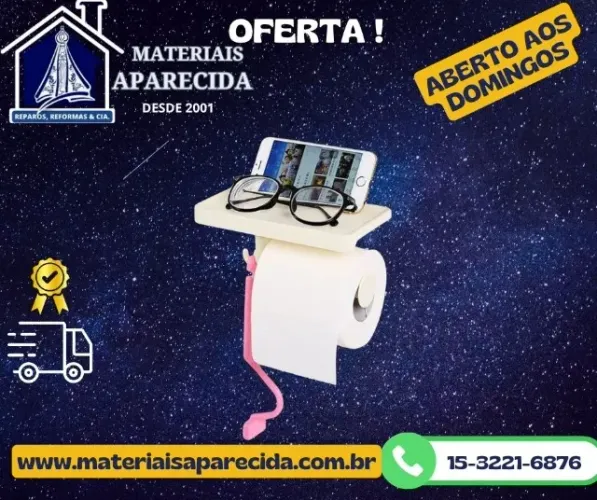 Porta Papel Higienico Plastico com suporte