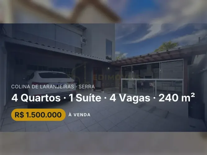 Incrível casa duplex com 4 vagas em Colina de Laranjeiras venha conhecer!