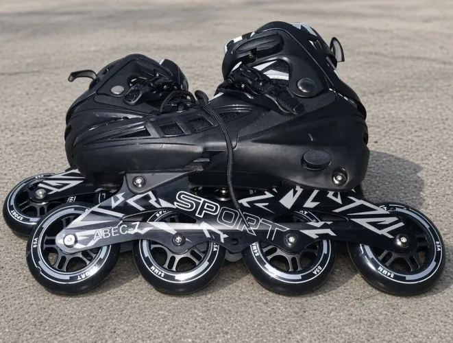 Patins Roller In Line ABEC 9 Ajustável Profissional Rodas 84mm Preto