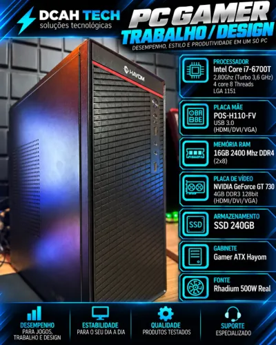 PC GAMER/Trabalho/Design - i7 6a geração + 16GB + GT 730 4GB + SSD 240gb