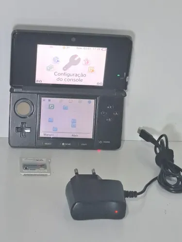 Nintendo 3DS Black + Cartucho do Mario Kart 7 + Carregador, Completo