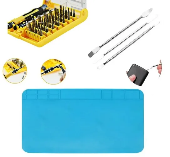 Kit Chave Para Abrir Celular Notebook Tablet + 3 Espátulas + Manta Antiestática