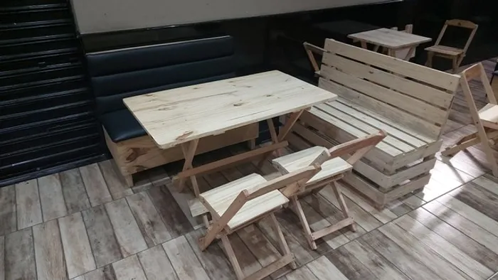 Mesa 120x70 retangular dobrável de madeira