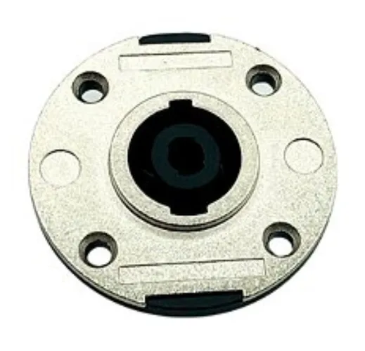 Conector Speakon Fêmea/painel 2 vias 4 polos trava e máscara/moldura em Metal