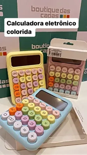 calculadora eletrônica colorida ak-j018 p loja escritoria casa faculdade