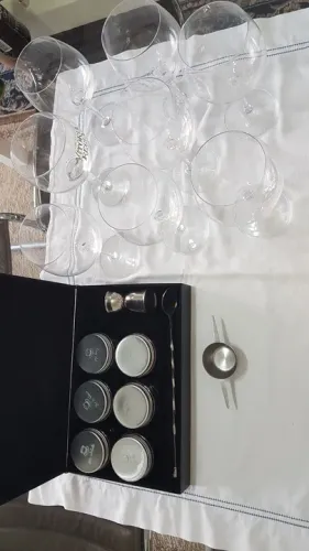 Kit gim e 7 taças de cristal para gim