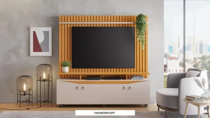 sala home rack painel bancada