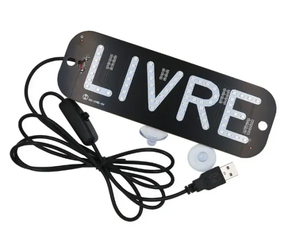 Letreiro em Led para Motorista de Aplicativos e Taxi - Livre