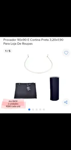 Apenas 1 cortina preta, para provador