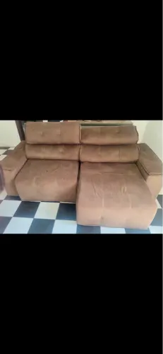 Sofá Retrátil e Reclinável em Suede Marrom