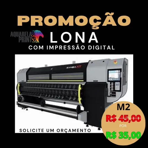 Lona Publicitária Personalizada - 10m² ou Mais - Frete para Todo Brasil