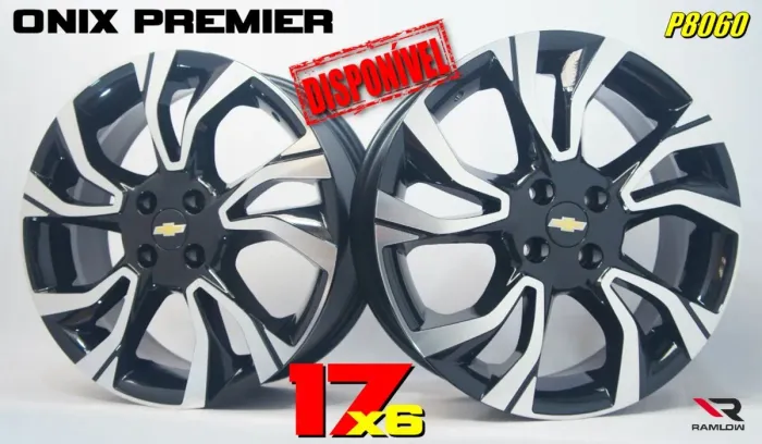 Roda Gm Onix Premier preta com diamantado aro 17 tala 6 4x100