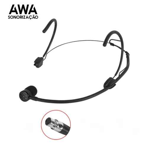 Microfone Headset Cardioide Direcional TA3F Mini XLR 3 Pinos - COR PRETA