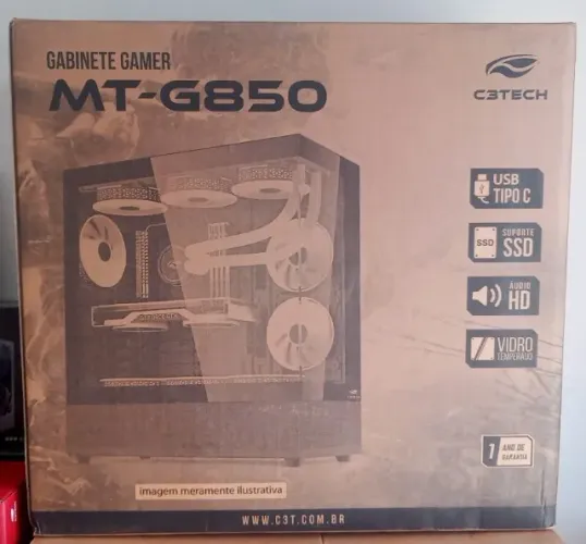 GABINETE GAMER MT-G850BK C3TECH NOVO LACRADO FRETE GRÁTIS PARA MACEIÓ