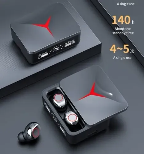 Fones TWS M90 Bluetooth 5.3. Power Bank de 2000 mAh