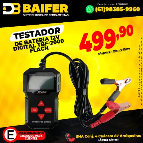 Testador de Bateria 12v Digital TBF-2000 Flach