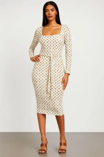 Vestido midi monograma tam m