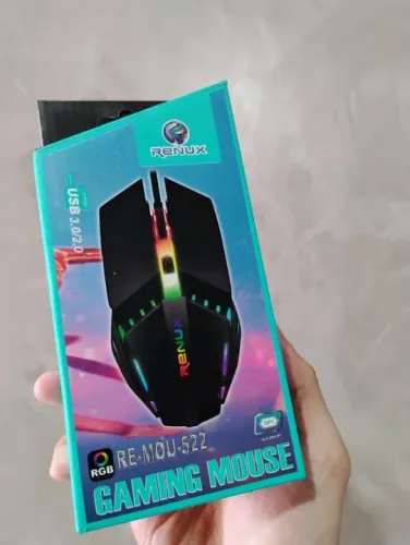 Mouse com Fio 135cm - 04 Botões RGB - RENUX - Novo