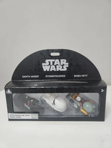 Disney Star Wars Die Cast Race Cars 3 Pack Darth Vader Stormtrooper Boba Fett