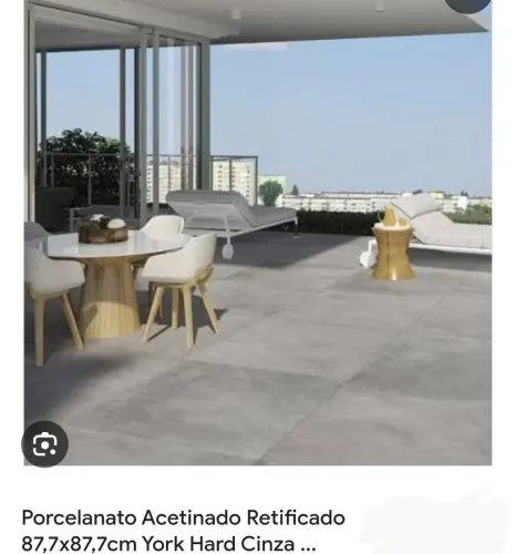 Porcelanato externo Retificado York Hard Cinza 87,7x87,7cm