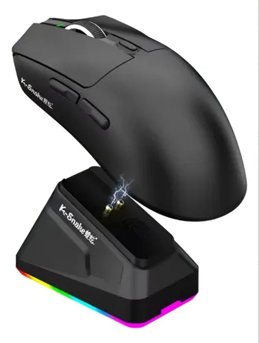 Mouse Gamer K-snake X11 Pro Rgb Dock De Carregamento Trimode Preto