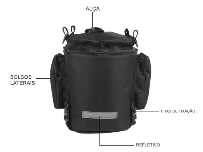 Bolsa Moto Mala De Banco 813 Expansiva Impermeável Com Capa