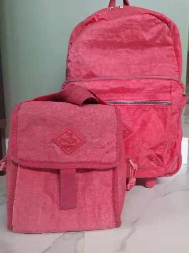 Kit de mochilas e bolsa rosa Yng2Be