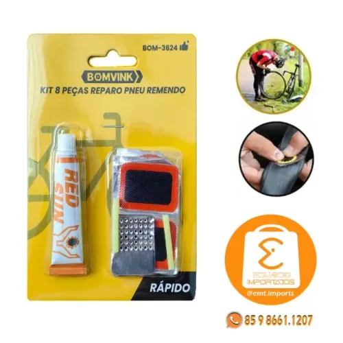 Kit Reparo de Pneu 8 Peças para Remendo BOM-3624
