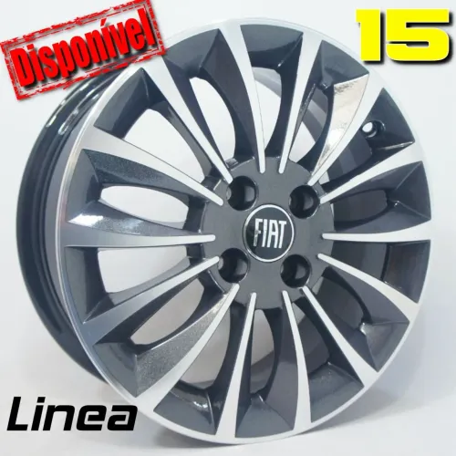 Rodas Fiat Linea 15 novas grafite com diamantado Design para seu Fiat 