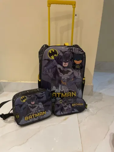 Conjunto de malas Batman - Mochila de rodinhas, bolsa e necessaire