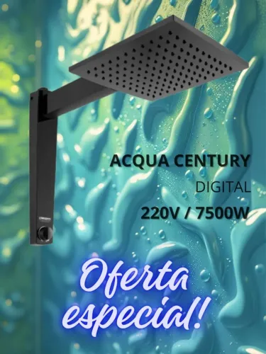 Chuveiro Ducha Eletrônico Acqua Century Lorenzetti Cor Preto Potência 7500 W