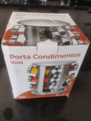 Porta Condimentos Inox Giratório - Organização e Praticidade