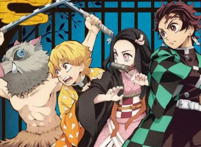 Demon slayer pop up parade set tanjiro, inosuke, zenitsu e nezuko