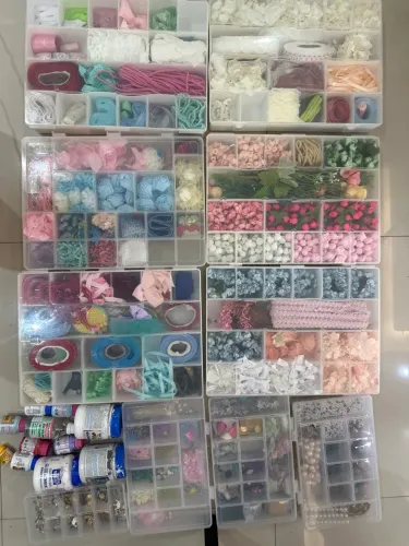 Kit de Materiais para Artesanato, missangas, Fitas, Flores e Mais!