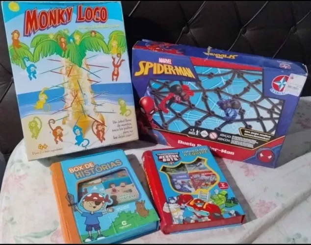 Brinquedos Diversos - Spider-Man, Monky Loco, Box de Histórias e Transformers