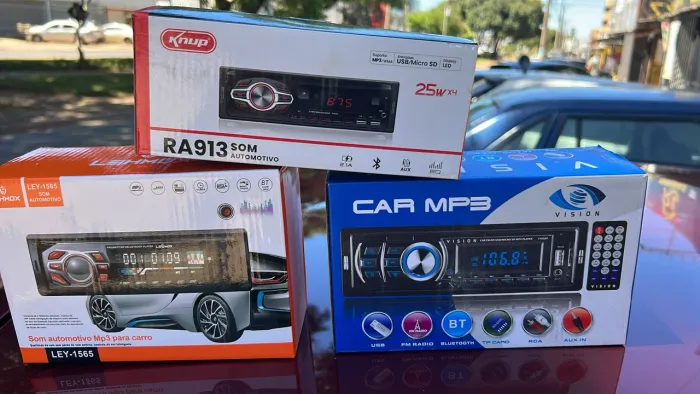 FERIADÃO: AUTO RÁDIO BLUETOOTH MP3, SD CARD, USB, RCA, FM, CLOCK, LCD ###